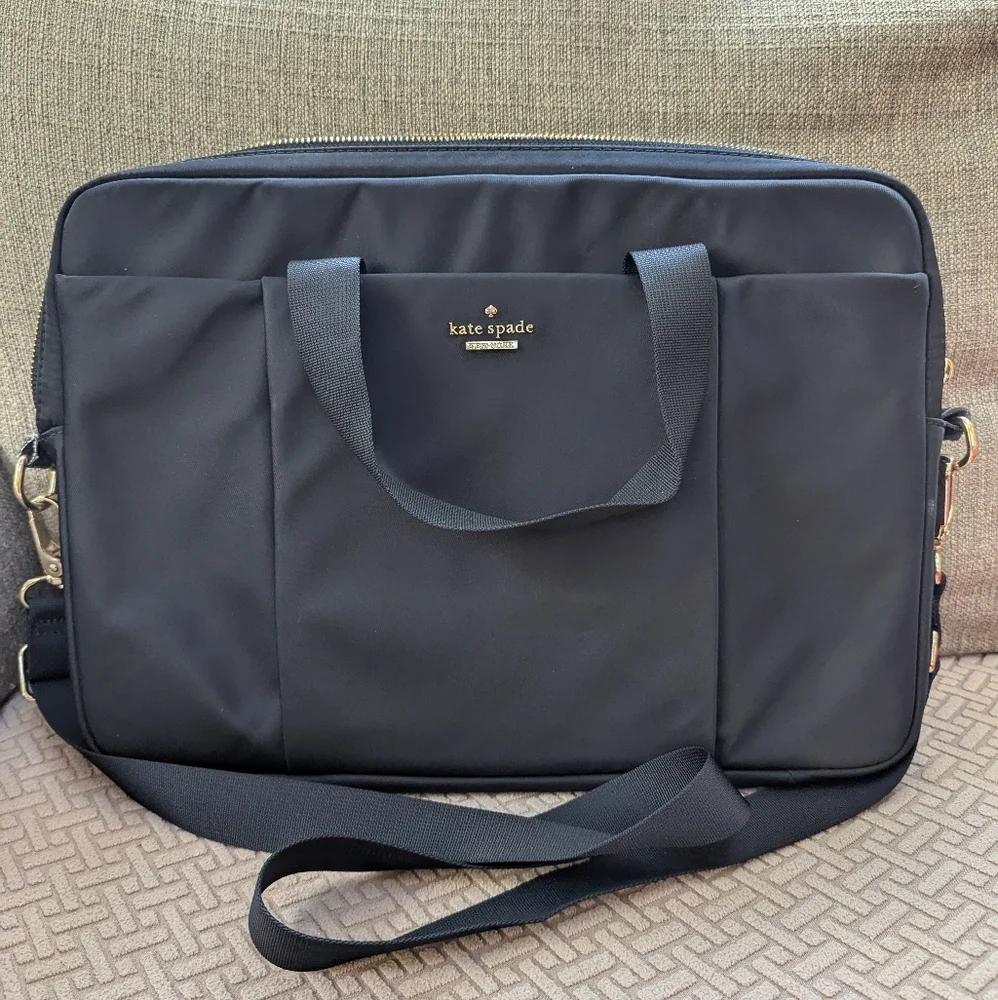 Kate Spade Commuter Black Nylon Laptop Bag Crossbody
